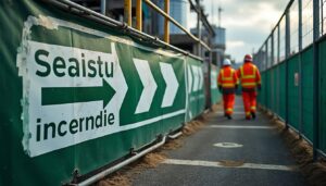 La signalisation de sécurité sur le chantier face aux issues d’incendie